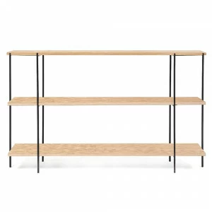 Стеллаж открытый с полками светлый дуб Florian black INTELLIGENT DESIGN  260790 Бежевый