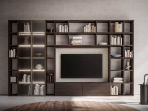 Секционный книжный шкаф из дерева