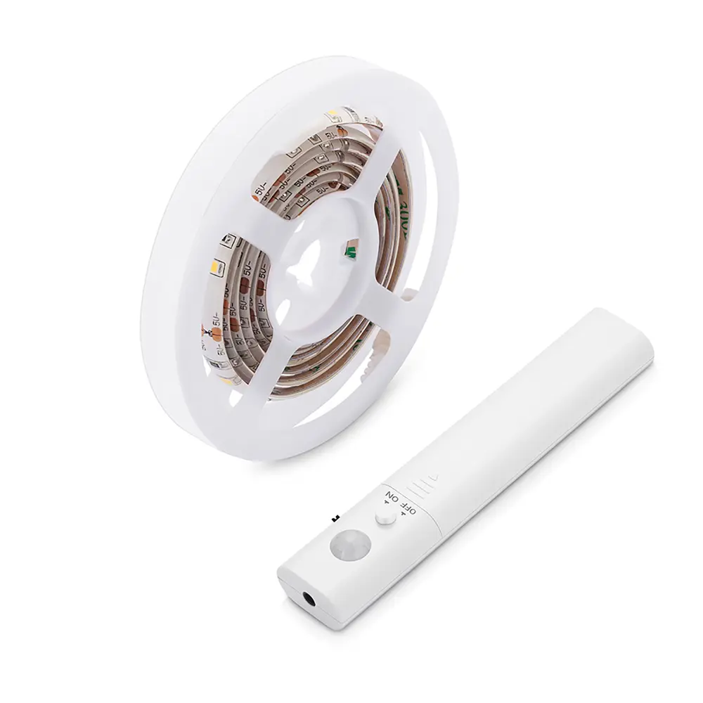 Комплект светодиодной ленты SMD 2835 30 диодов/2.4 Вт/м 6 В 8 мм IP65 8 мм 1 м тёплый белый свет, PIR-сенсор APEYRON STLM-2050857 - Вид №2