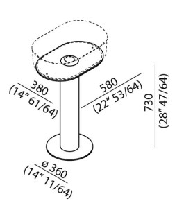 Отдельно стоящая раковина из Cristalplant®