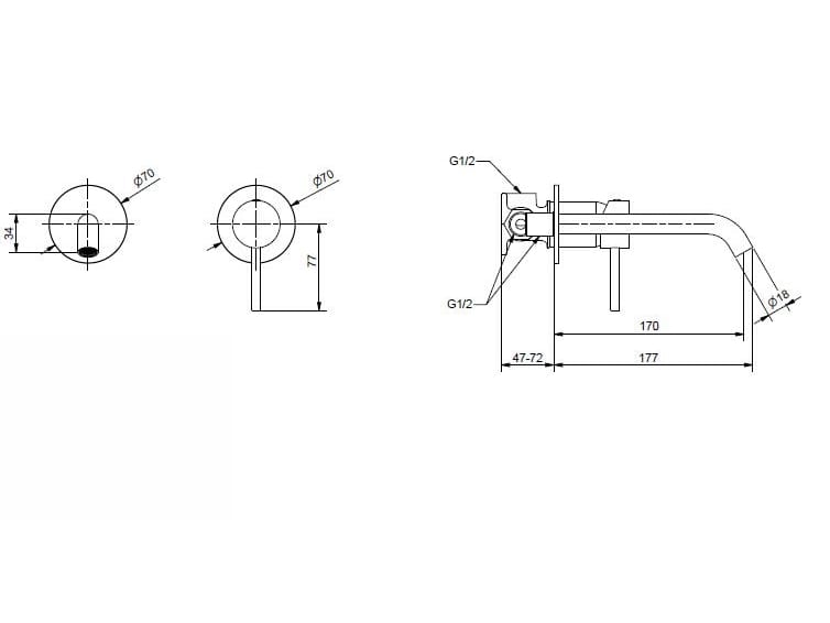 Смеситель для раковины из хромированной латуни Bugnatese K-Line ARCH-00114121 - Вид №2