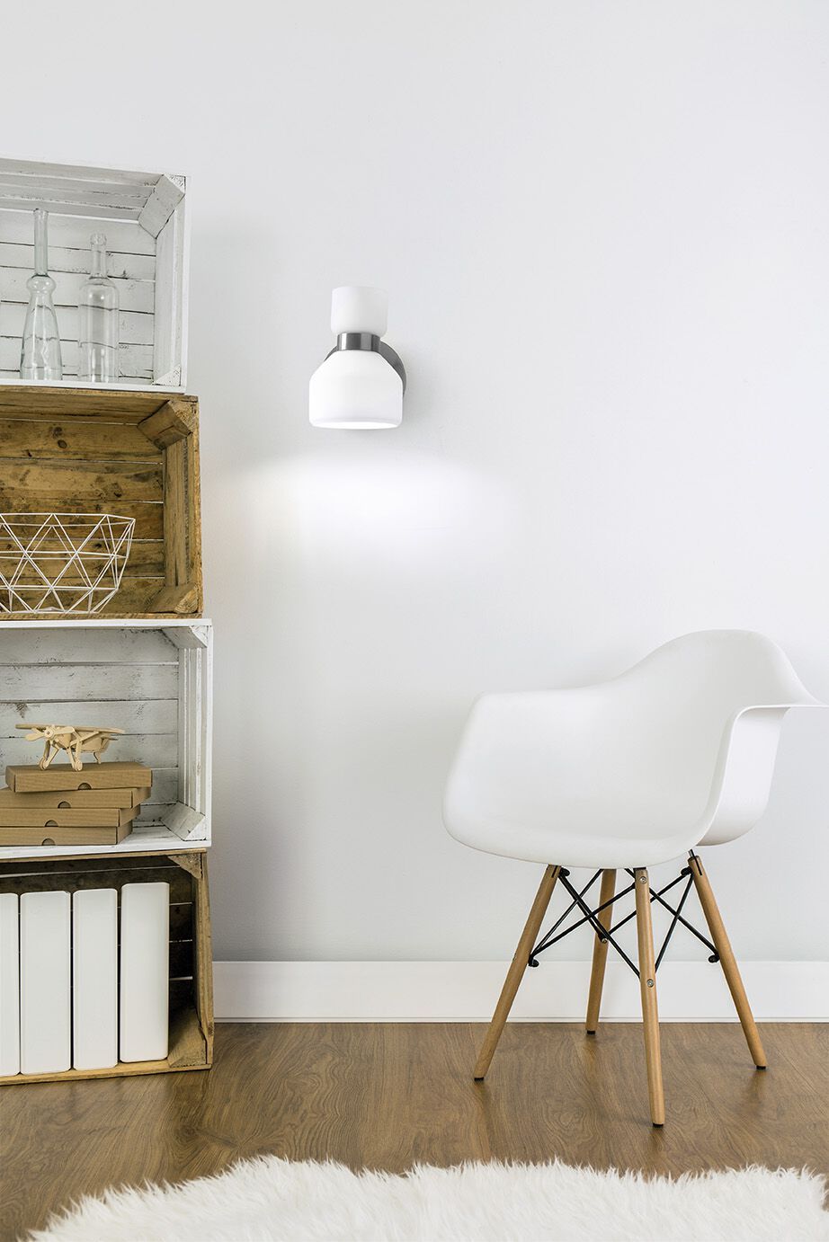 Поворотный настенный светильник из опалового стекла и латуни Miloox ARCH-00087872 - Вид №5