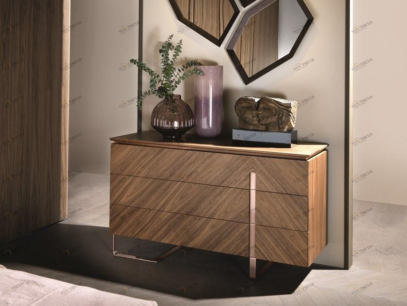 Arte Brotto Комод из орехового дерева со встроенными ручками Leonardo L314n/m