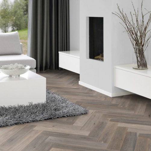 Паркет Ёлка Solidfloor New classic Кэнтрбери Дуб Натур с брашью (Текстурированная) 610х122 мм 1194938 - Вид №9