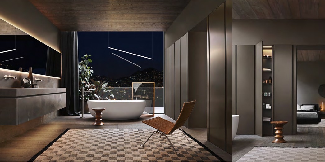 Комбинация ванной комнаты P101 в отделке NEXT 56 Marmo Medea MILLDUE PURO PURO101 - Вид №3