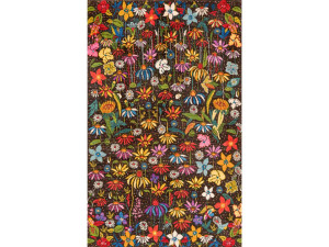Прямоугольный шерстяной цветочный ковер
