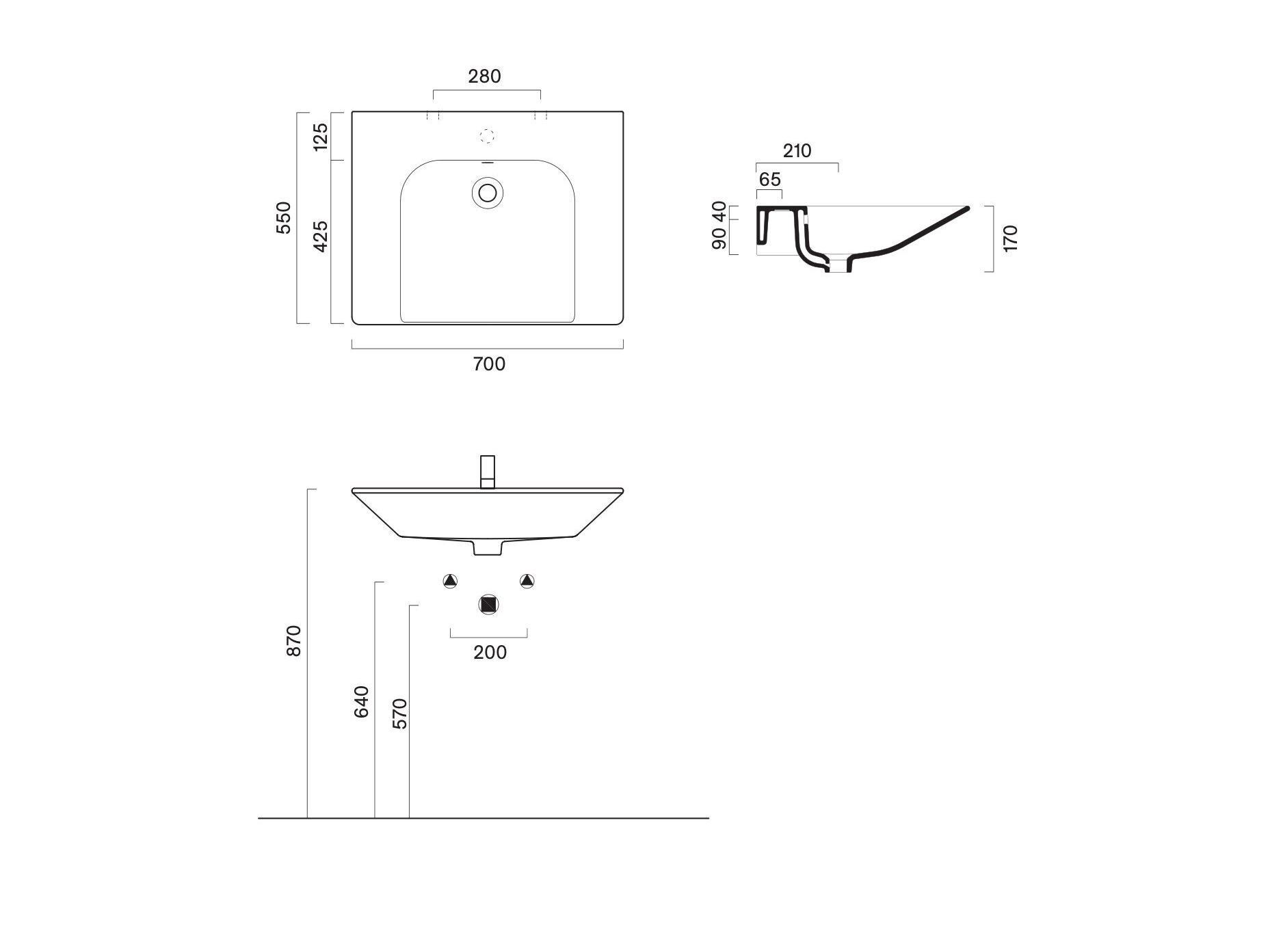Подвесная раковина с переливом CERAMICA CATALANO комфорт ARCH-00059596 - Вид №2