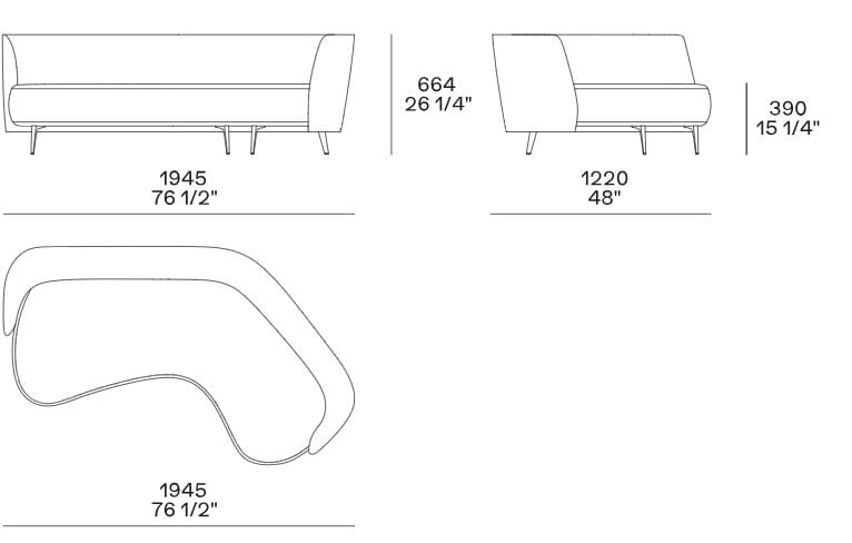 Изогнутый диван из ткани Poliform Sunday ARCH-00129076 - Вид №5