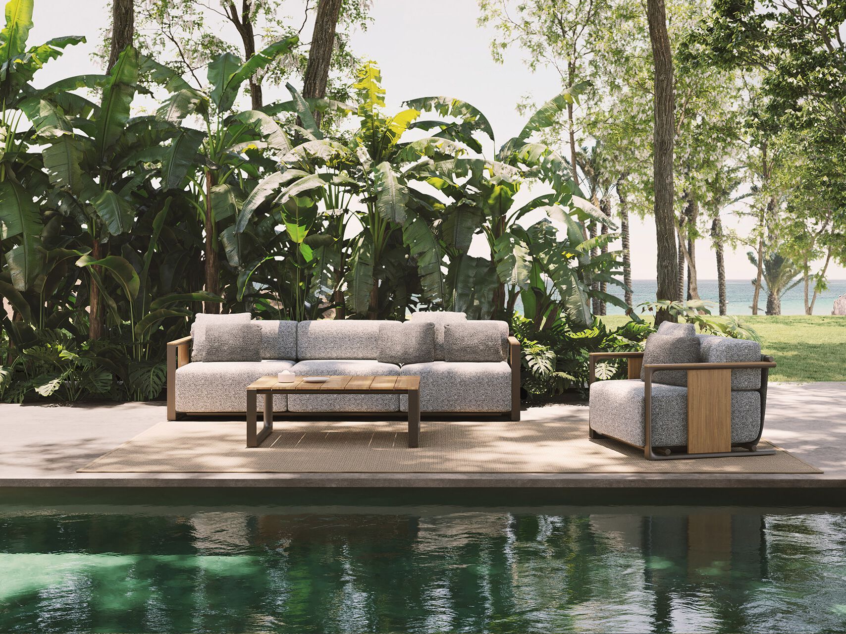 Прямоугольный садовый стол из тикового дерева Vondom Тулум ARCH-00117494 - Вид №5