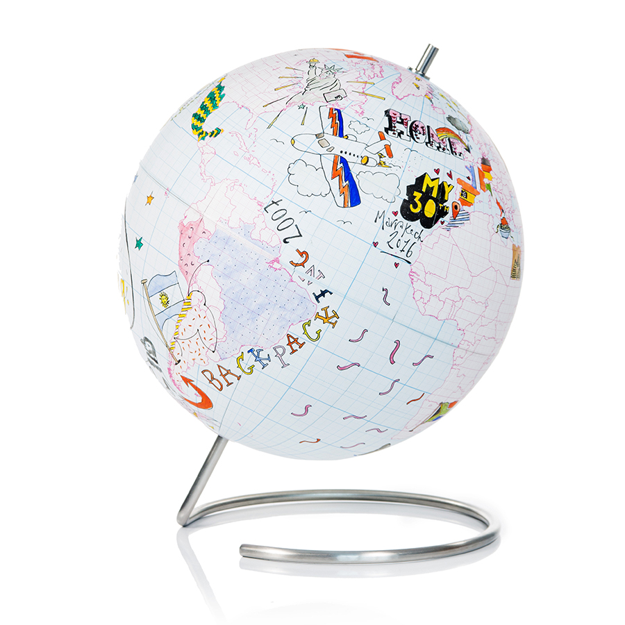 SK GLOBEGRID1 Глобус для разукрашивания journal большой Suck UK  - Вид №4