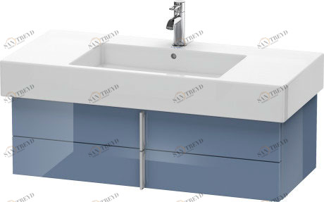 VE621404747 Vero Тумбочка подвесная Каменно-синий глянцевый лак Duravit