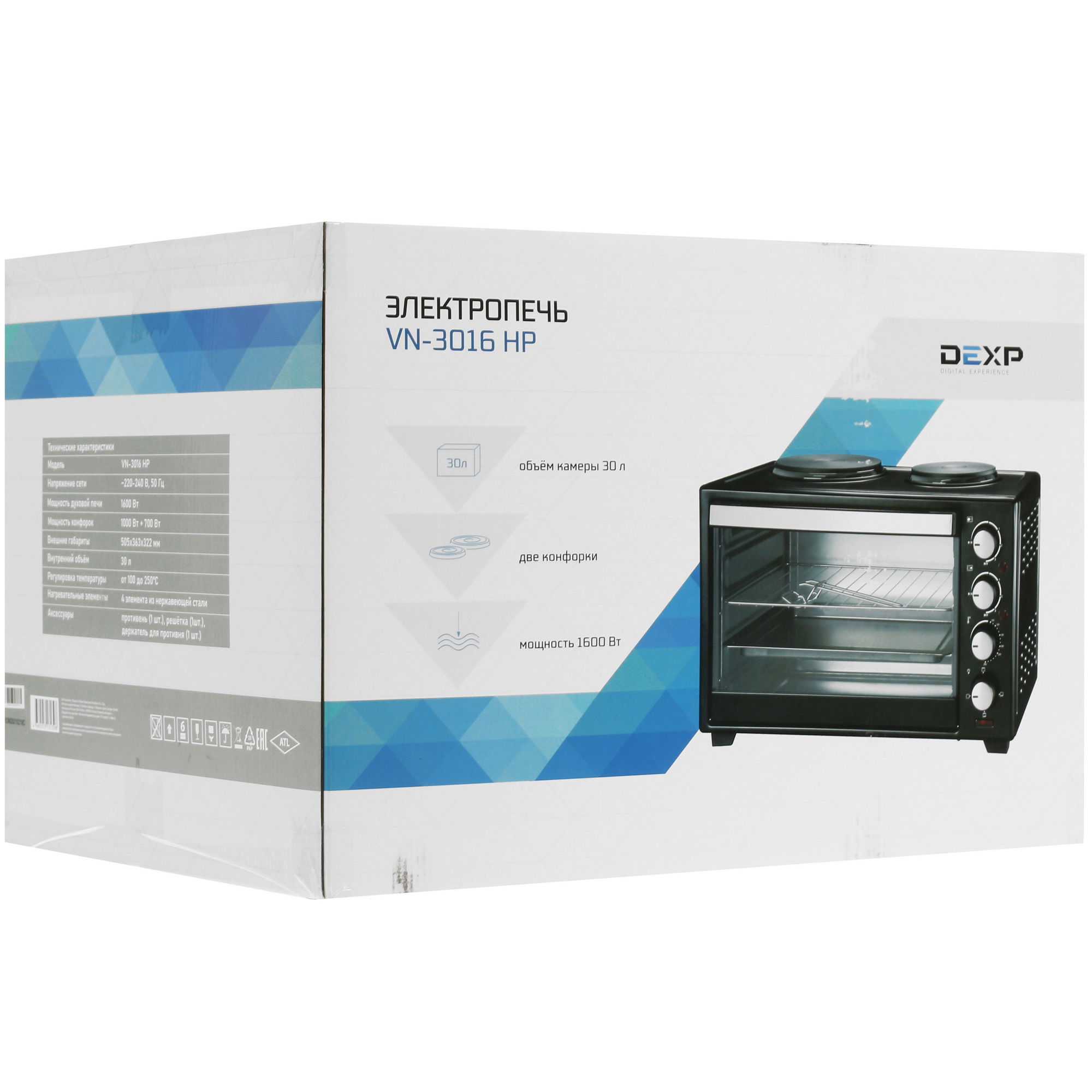 4766155 Мини-печь DEXP VN-3016 HP черный STDN-0004468 - Вид №11