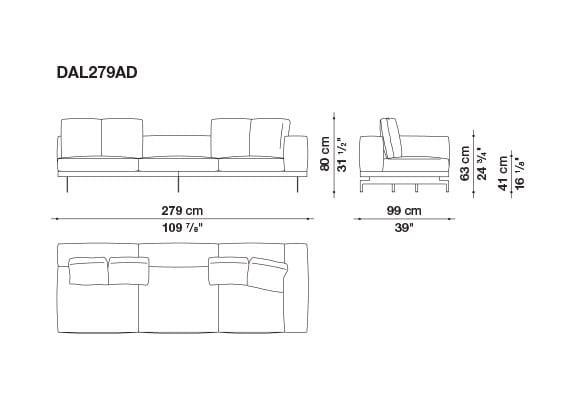 3-местный тканевый диван с полуостровом B&B Italia док ARCH-00061121 - Вид №178