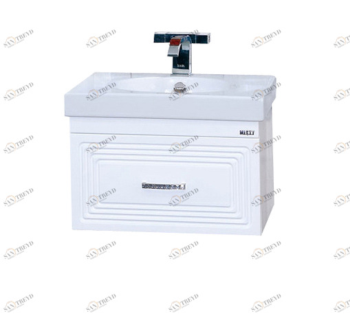 Тумба Европа-50 подвесная белая эмаль с раков. Ringo 50 MISTY 2312119