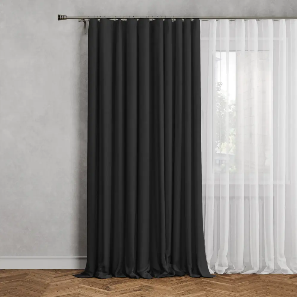 GARDEN Штора на люверсах серый димаут 200x280 см для гостиной и спальни 89390622 STLM-1566990