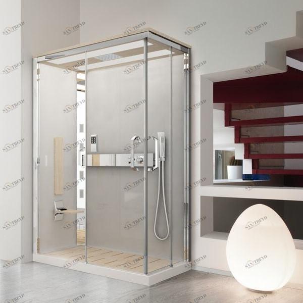 Душевая кабина NEXIS 1 A120x80 HAMMAM Novellini NEXIS цвета светлый дуб, с высоким душевым поддоном NEXA129SM51KQNEXA129DM51KQ