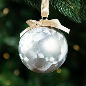 Елочный шар KREAFORTA с морозным рисунком, золотистый, ø8 см 89420650