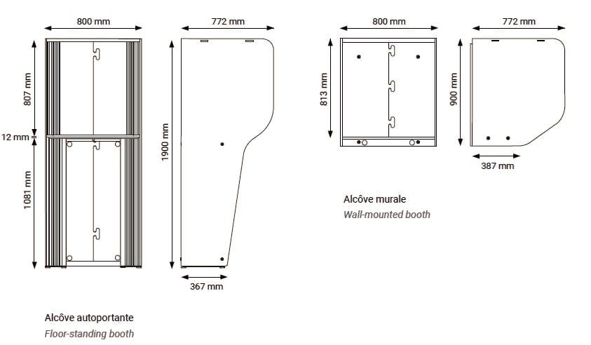 Телефонная будка с одной стеной Manade войлок ARCH-00072491 - Вид №2