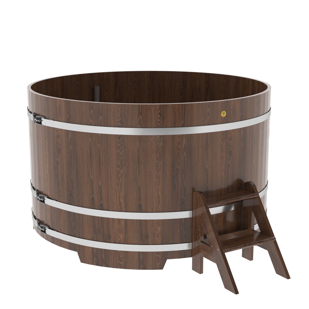 1338 Купель круглая из дуба d=1,80х1,1 морёная Alyarus 