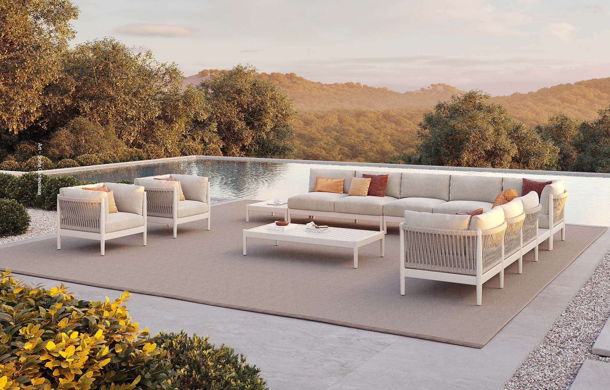 Алюминиевый квадратный садовый столик с порошковым покрытием Walters Georgica Aluminium ARCH-00039307 - Вид №7