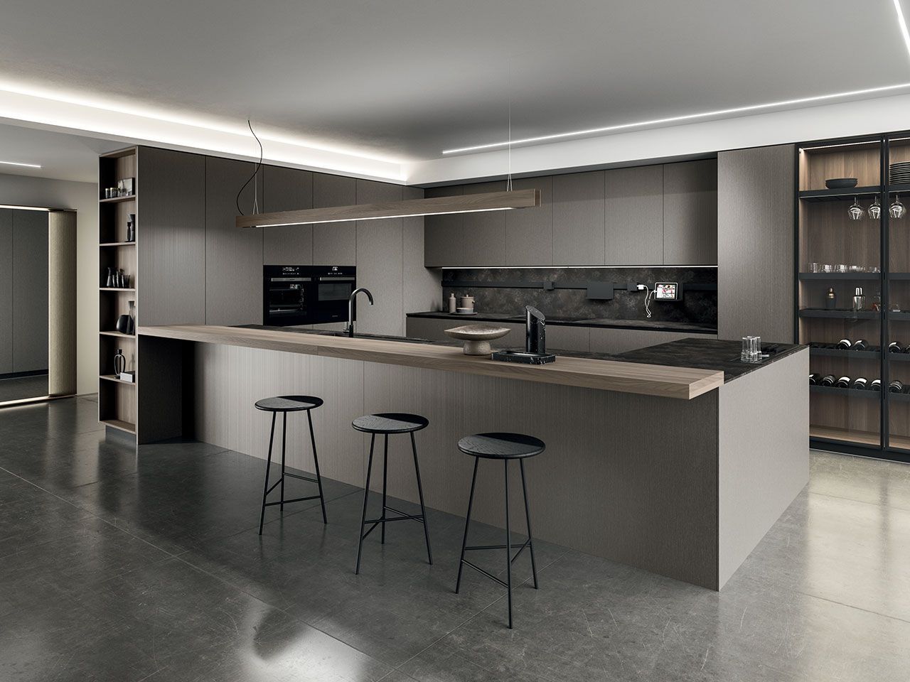 Встроенная кухня с полуостровом Arrital Ak_Project ARCH-00032864 - Вид №7