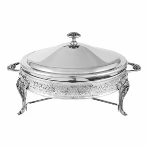 Блюдо стальное круглое с подогревом серебряное "Британи" REGENT БРИТАНИ 00-3946389 Серебро