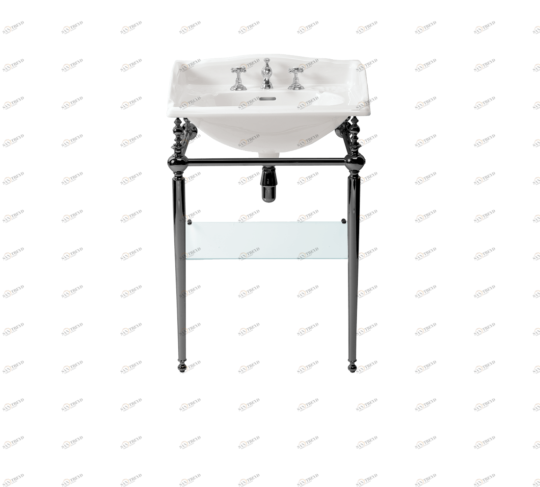 Gentry Home Таз большой белый Victorian Темный никель GH102736