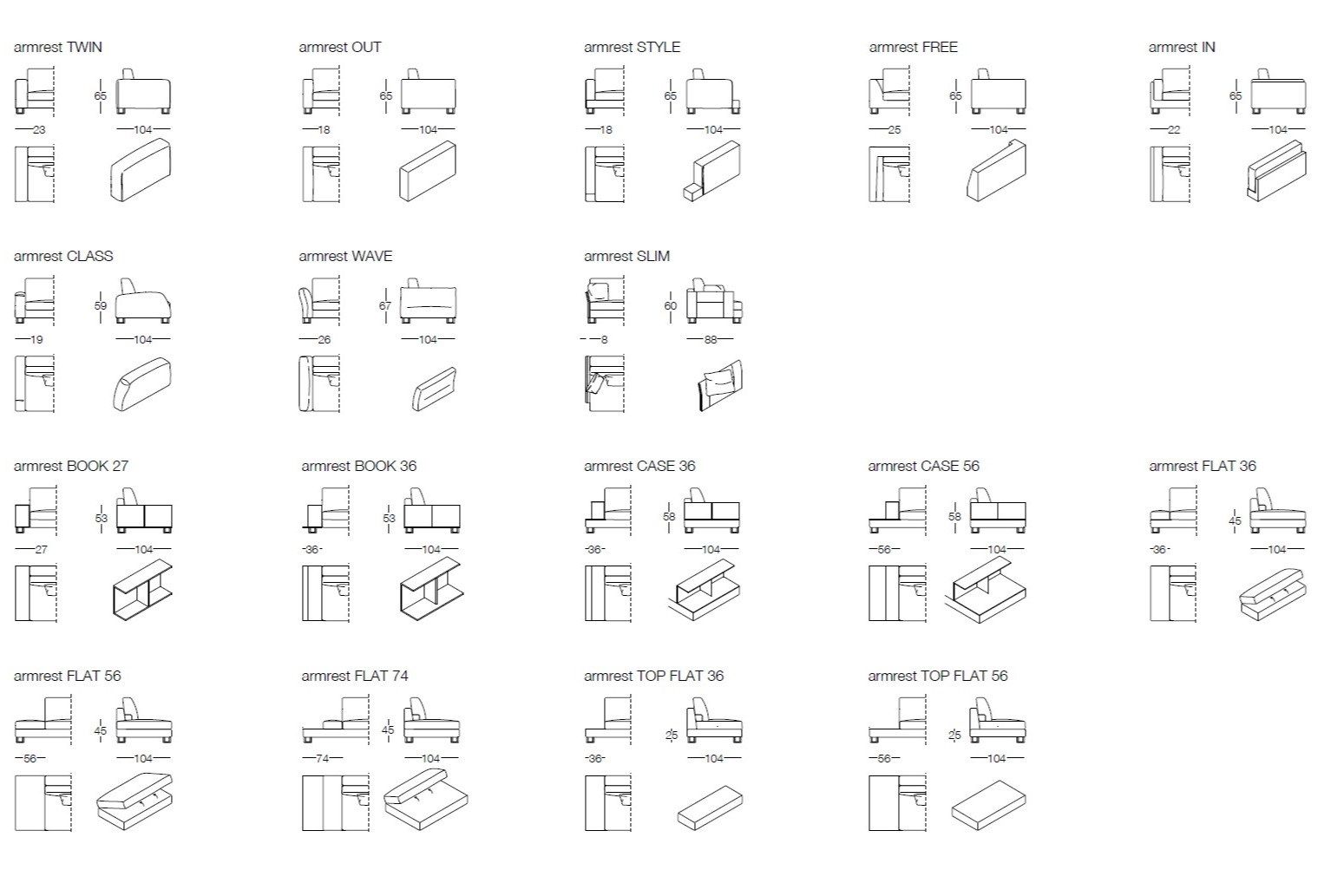 Съемный диван из ткани Frigerio Davis ARCH-00023709 - Вид №12