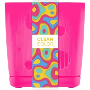 Горшок цветочный Clean Color 10.3x10.3 см h10.4 см v0.8 л пластик ярко-розовый