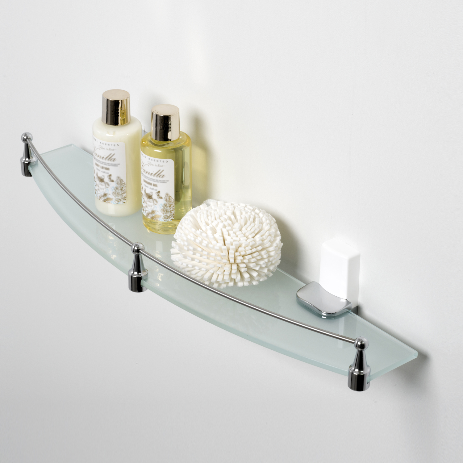 K-5044WHITE Leine (ранее К-5024WHITE) Полка стеклянная с бортиком WasserKRAFT Leine K-5000WHITE 