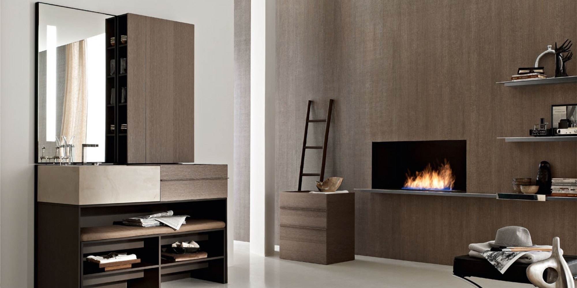 Toscoquattro Зеркало с люминисцентной подсветкой Elements мокко 09EN1AB - Вид №2