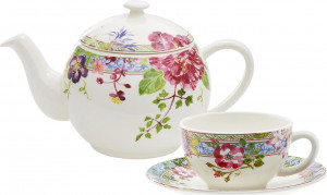 10543564 Gien Тет-а-тет чайный Gien Многоцветие на 2 персоны 5 предметов, фаянс Фаянс