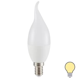 Лампа светодиодная Lexman Candle CF35 E14 175-250 В 5 Вт матовая 400 лм теплый белый свет
