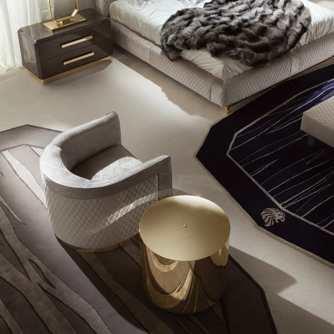 590/38 Infinity круглый золотой торцевой стол - giorgio collection - Вид №3