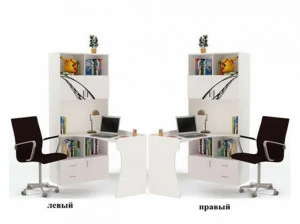 Стол-стеллаж ABC-KING Formula правый белая,