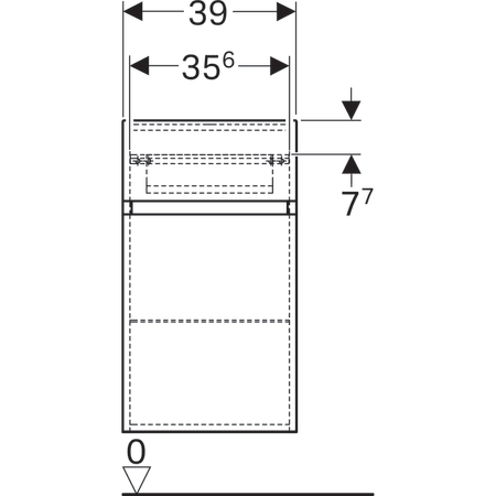869022000 Шкафчик Geberit Renova Plan однодверный с одним выдвижным ящиком Geberit  - Вид №3