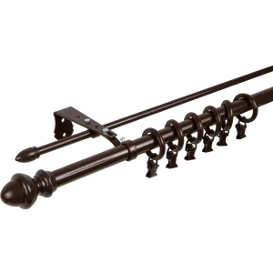 Карниз двухрядный Classic 250 см металл цвет коричневый