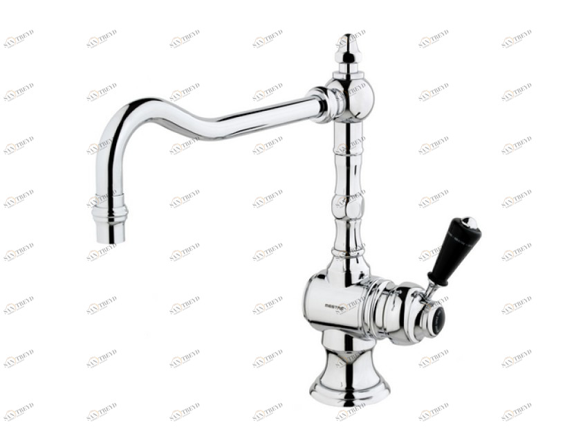 035031.MN0.50 Кухонный монолевер с черным фарфором Яркий хром Mestre RETRO