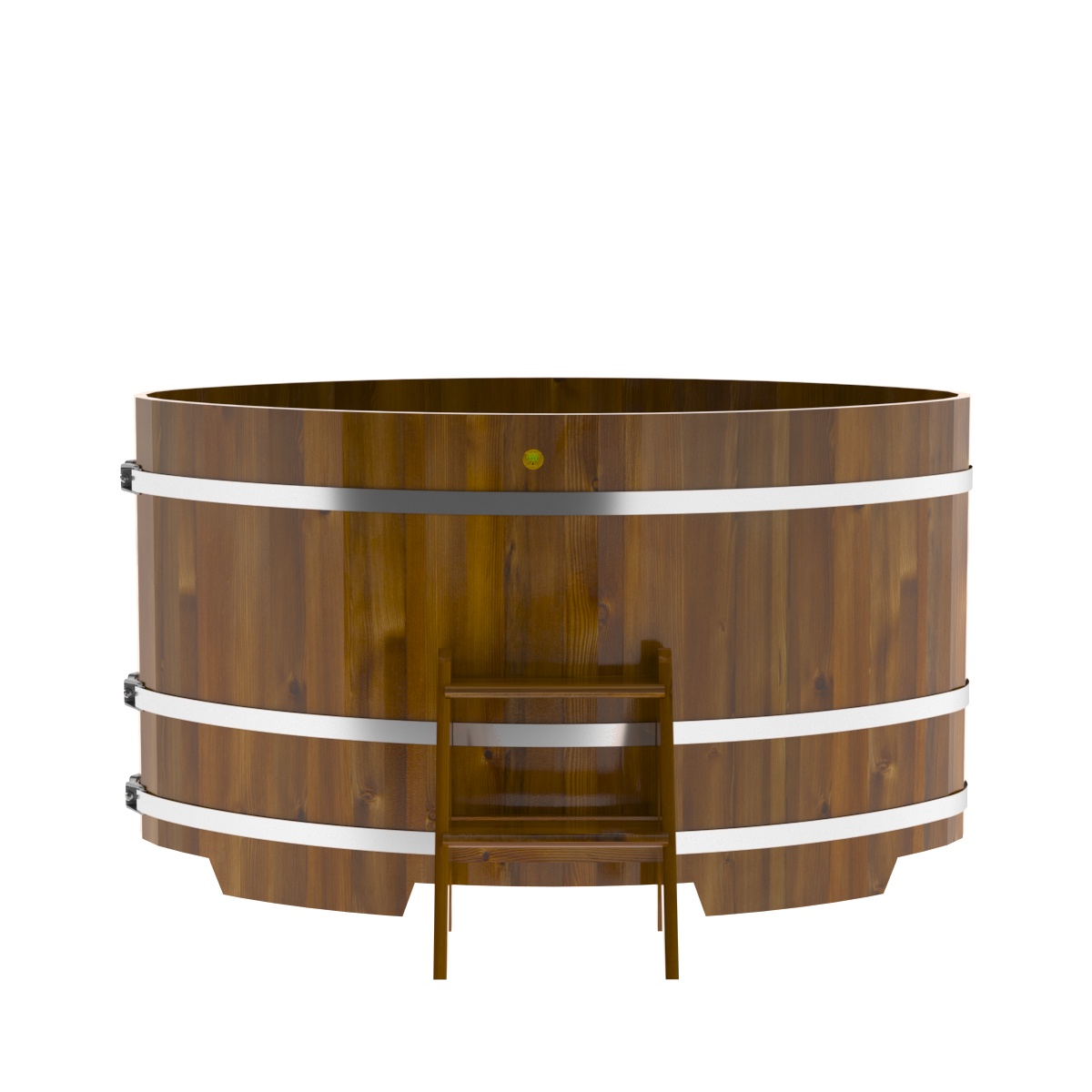 2287 Купель овальная из лиственницы Рустик 1,08х1,75х1,0 морёная Alyarus  - Вид №4