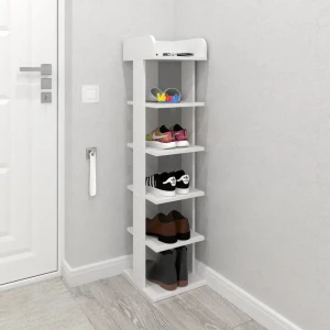 91588096 Шкаф для обуви Velardy Home Place 32x120x30 см 6 полок ЛДСП цвет белый матовый STLM-1520300
