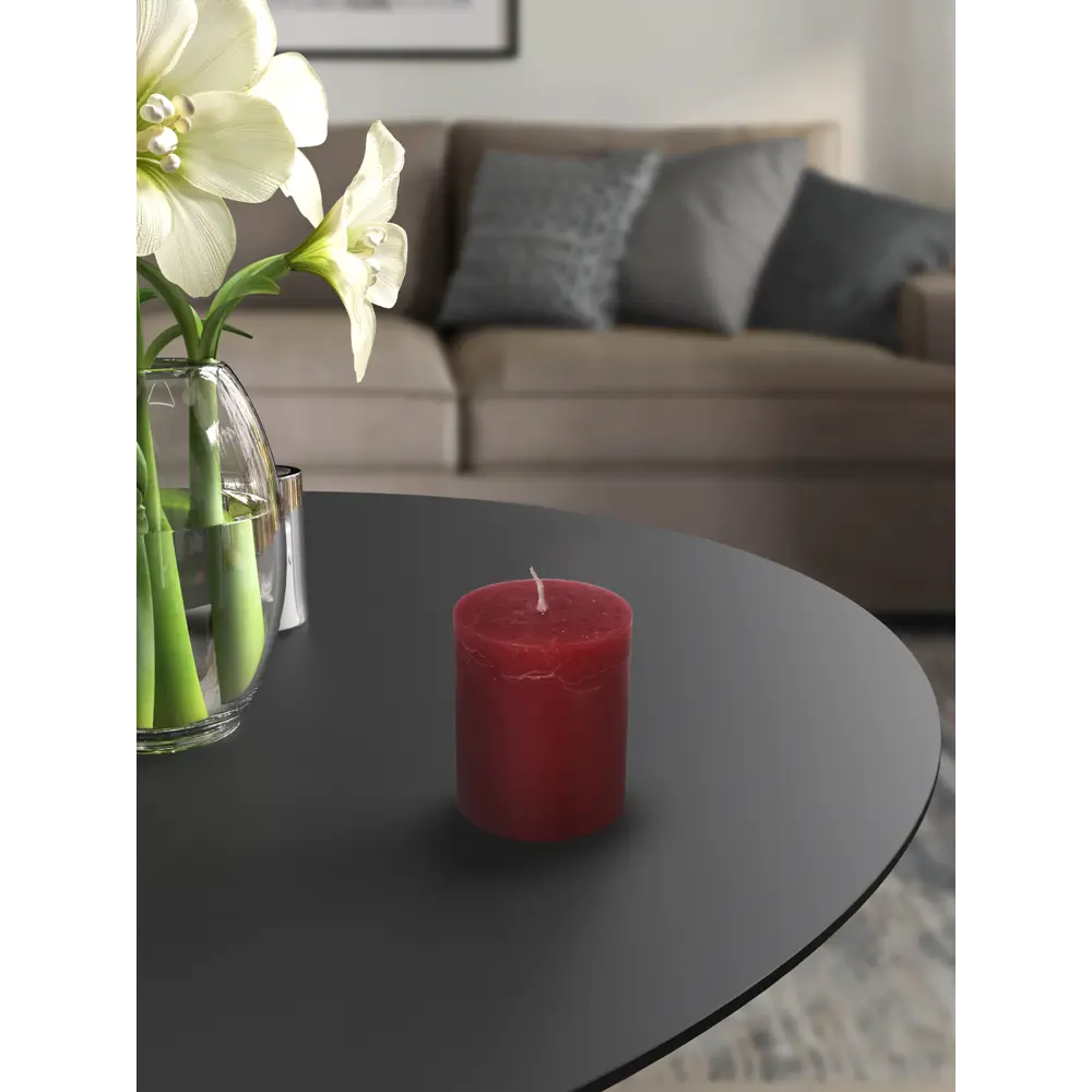 89369074 Свеча столбик ароматизированная Рустик красная 7 см STLM-0823981 Santreyd 