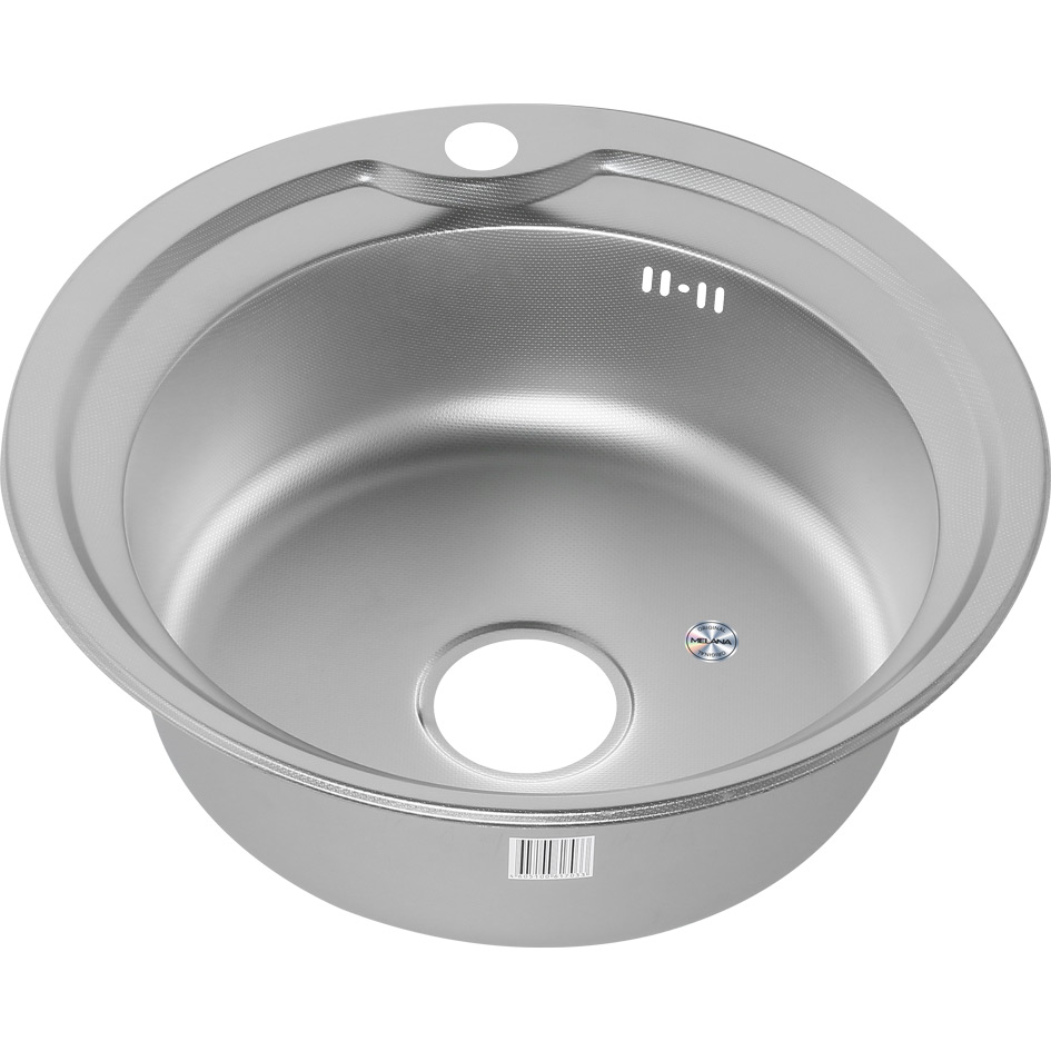 Мойка 510 MELANA 0,6/160 ДЕКОР врезная круглая с сифоном (157D/2 t *12) 157D/2 t (*12)
