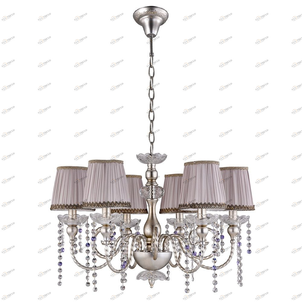 Подвесная люстра Crystal Lux Alegria SP6 Silver-Brown CRYSTAL LUX ДИЗАЙНЕРСКИЕ, ALEGRIA SILVER 056870 Серый 