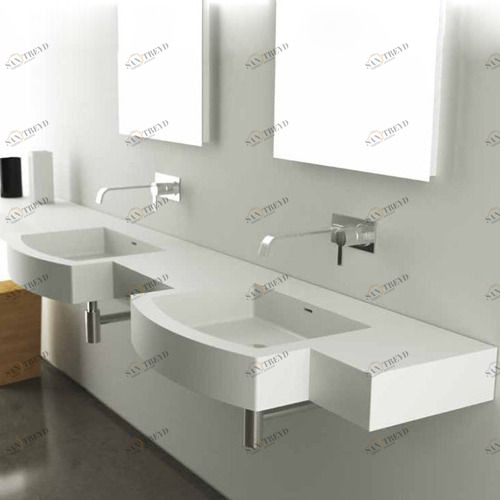 47024 Полувстраиваемая раковина консольная 50 см белая MOMA Design Woodtower 