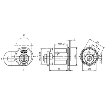 Замок для шкафчика IKON N923 Santreyd LK01-951