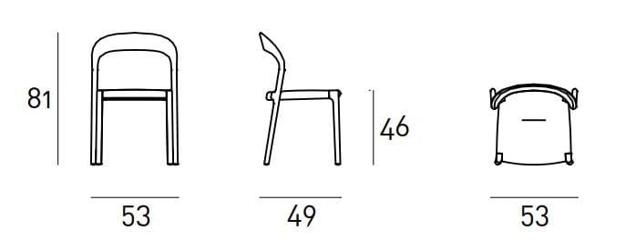 Стул из ясеня с открытой спинкой Living Divani Тичино ARCH-00002620 - Вид №3