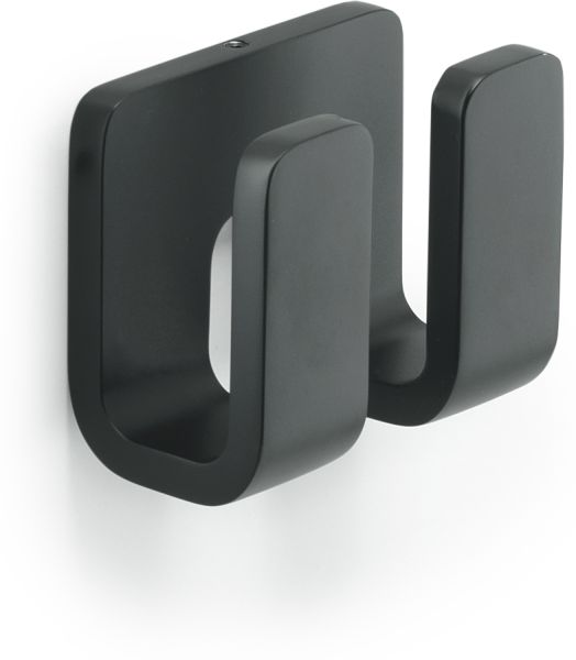 3228(14) Gedy Outline, крючок двойной, цвет черный матовый