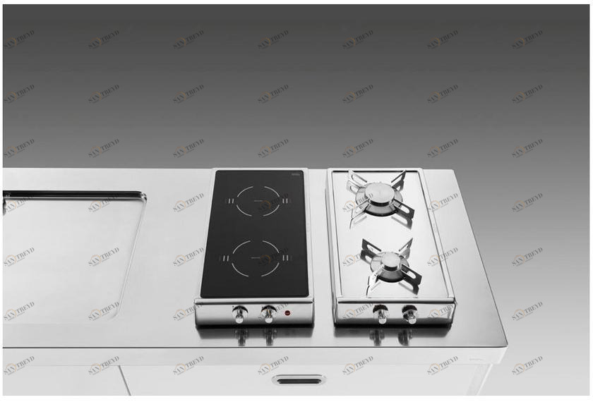 ALPES-INOX Индукционная газовая плита на столешнице из нержавеющей стали Strumenti d’oggi sun-id-1488642