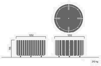 VESTRE Круглые стальные кашпо для общественных мест Stripes sun-id-1464310 - Вид №5