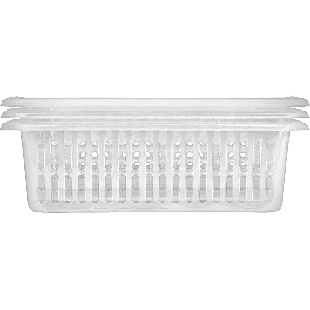 Корзинки 37x25x13.5 см пластик без крышки цвет прозрачный 3 шт 83028629 STLM-2101577 Santreyd Набор корзинок - Вид №2